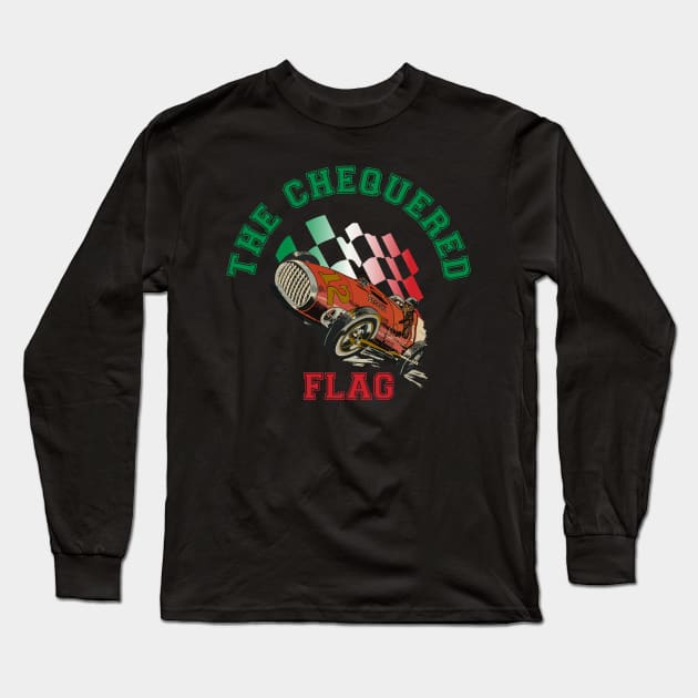 The Chequered Flag and Grand Prix Racing Long Sleeve T-Shirt by MultistorieDog